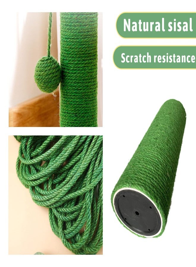 MiDube 12 Inch Cat Scratching Posts Jute Rope Replacement Refill Accessories for Cats Tower Kittens Scratch Pole Perch Interactive Toys Carpeted Furniture Scratching Tree Indoor Wall 2 Pack, Green - Image 4